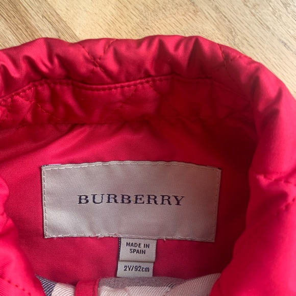 Burberry girl quilted checkers jacket coat raspberry pink sz 2 YO - Picture 6 of 12